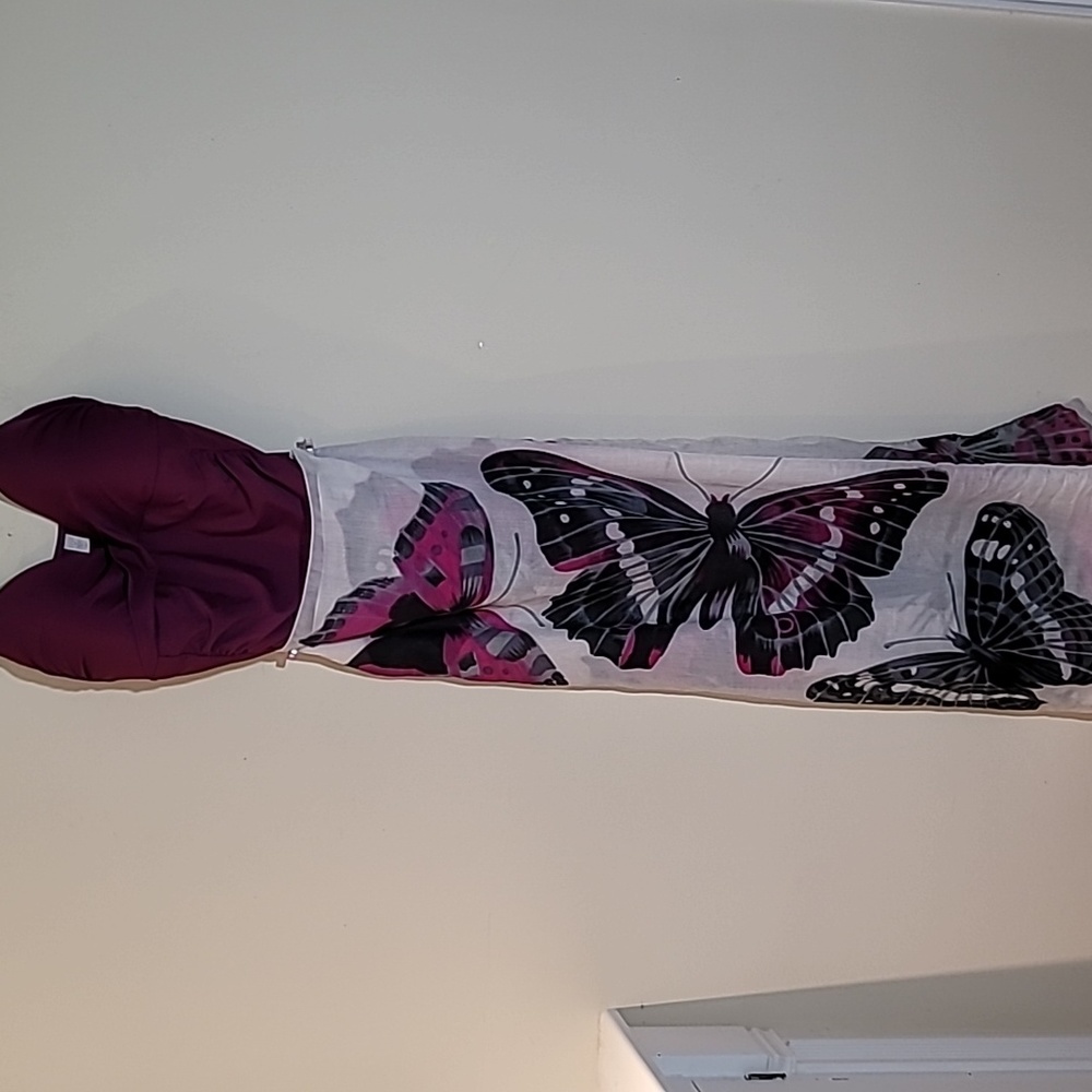 Tropical Escape Women's Purple Swimsuit with two wraps Size 20W